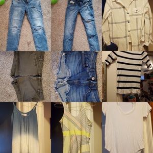 9 item SIZE 4 / SMALL Bundle: tops, jeans, shorts